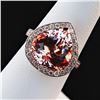 Image 1 : 7.43 ctw Morganite and 1.24 ctw Diamond 14K Rose Gold Ring