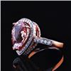 Image 2 : 7.43 ctw Morganite and 1.24 ctw Diamond 14K Rose Gold Ring