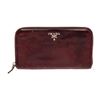 Image 1 : Prada Burgundy Leather Zippy Wallet