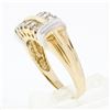 Image 9 : Modern 14k TT Gold 1.10 ctw Princess Cut Diamond 7.40mm Wide Dual Row Band Ring