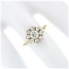 Image 3 : 18k Yellow Gold 0.93 ctw Fine Round Brilliant Diamond Petite Flower Cluster Ring