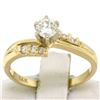 Image 1 : 14k Solid Yellow Gold 0.40 ctw Round Brilliant Diamond Solitaire Engagement Ring