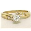 Image 3 : 14k Solid Yellow Gold 0.40 ctw Round Brilliant Diamond Solitaire Engagement Ring