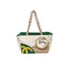 Image 1 : Chanel Gabrielle Cloth Handbag White/Green Canvas