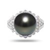 Image 1 : 13mm Tahitian Pearl and 1.01 ctw Diamond 18K White Gold Ring