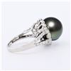 Image 3 : 13mm Tahitian Pearl and 1.01 ctw Diamond 18K White Gold Ring