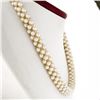 Image 2 : Vintage Multi Strand 4 to 4.5mm Barrel Pearl Necklace 14K Yellow Gold Clasp