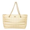 Image 1 : Chanel Chocolate Bar Tote Ivory Patent Leather