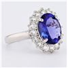 Image 3 : 4.18 ctw Tanzanite and 1.03 ctw Diamond 14K White Gold Ring