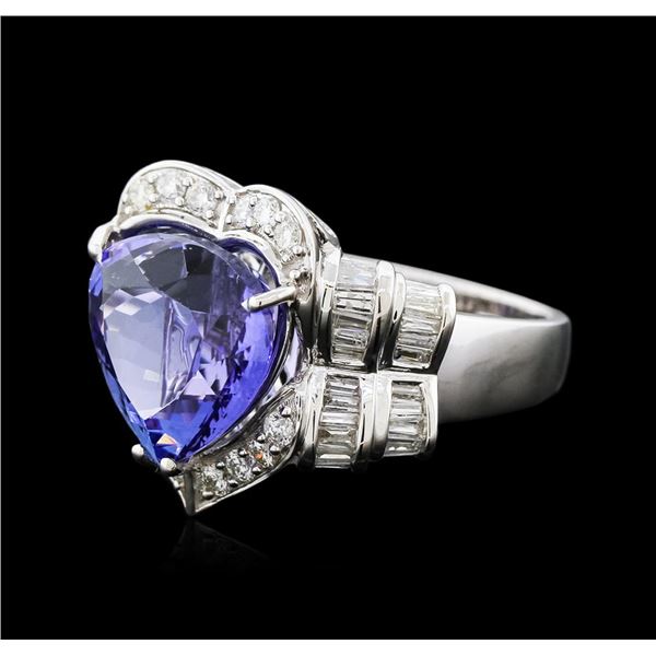 18KT White Gold 8.74 ctw Tanzanite and Diamond Ring