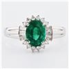 Image 1 : 1.19 ctw Emerald and 0.38 ctw Diamond 18K White Gold Ring