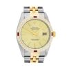 Image 1 : Rolex Mens 2T Champagne Index Dial 18K Yellow Gold Diamond And Ruby Bezel Dateju