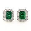 Image 2 : 4.44 ctw Emerald and 1.04 ctw Diamond 18K White Gold Earrings