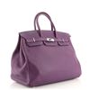 Image 1 : Hermes Birkin Handbag Purple Clemence with Palladium Hardware 40