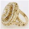 Image 3 : Large Vintage 14K Yellow Gold 2.20 ctw Diamond Hand Engraved Flower Cocktail Rin