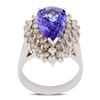 Image 1 : 3.49 ctw Tanzanite and 1.35 ctw Diamond 14K White Gold Ring