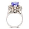 Image 4 : 3.49 ctw Tanzanite and 1.35 ctw Diamond 14K White Gold Ring