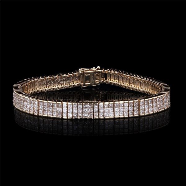 13.76 ctw Diamond 14K Yellow Gold Tennis Bracelet