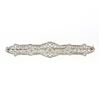 Image 1 : Antique Art Deco 14k White Gold 0.05 ctw Single Cut Diamond Open Filigree Bar Pi