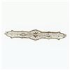 Image 3 : Antique Art Deco 14k White Gold 0.05 ctw Single Cut Diamond Open Filigree Bar Pi