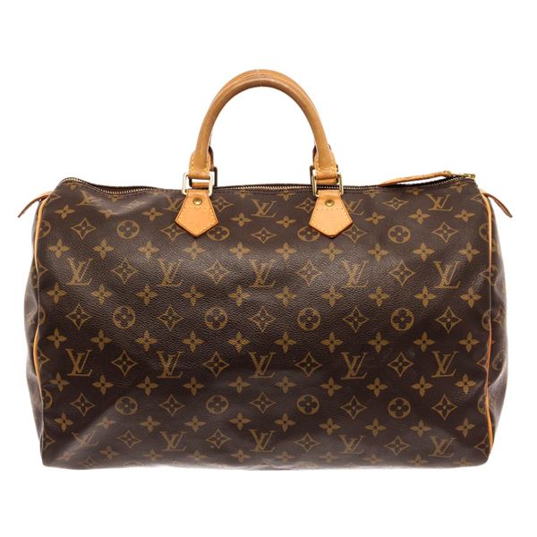 Louis Vuitton Brown Monogram Canvas Speedy 40 Satchel Bag