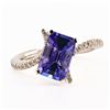 Image 3 : 2.84 ctw Tanzanite and 0.39 ctw Diamond 18K White Gold Ring