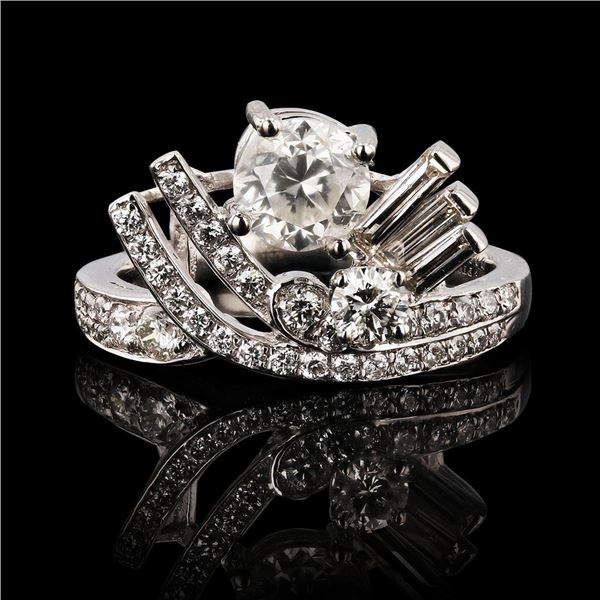 1.01 ctw Diamond Platinum Ring (1.85 ctw Diamond)