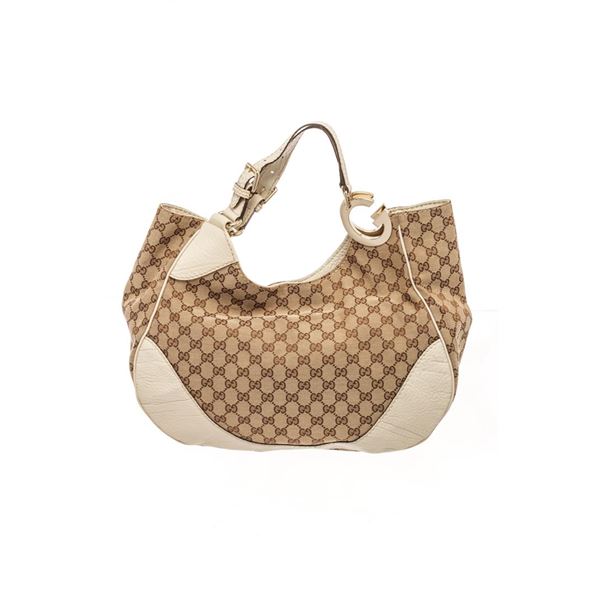 Gucci Brown Leather Charlotte GG Shoulder Bag