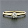 Image 2 : Antique Victorian 14k Gold 0.36 ctw Old Mine Cut Diamond Solitaire Engagement Ri