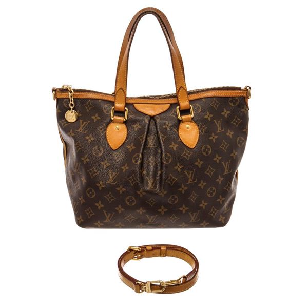 Louis Vuitton Palermo PM Shoulder Bag Brown Monogram Coated Canvas