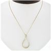 Image 1 : 14K Yellow Gold .30 ctw Diamond Open Tear Drop Infinity Loop Pendant 20" Box Cha