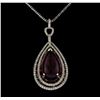 Image 2 : 12.33 ctw Tourmaline and Diamond Pendant With Chain - 14KT White Gold