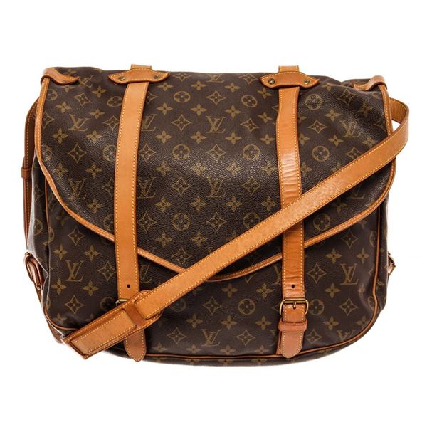 Louis Vuitton Brown Monogram Leather Saumur 43 Crossbody Bag