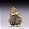 Image 3 : 18K Yellow Gold Diamond, Ruby and Silver Imperial Roman Denarius Pendant