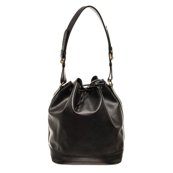 Louis Vuitton Noe MM Bucket Bag Black Epi Leather