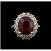 Image 2 : 14KT White Gold 6.16 ctw Ruby and Diamond Ring