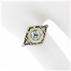 Image 3 : Antique Art Deco 14k White Gold Filigree 0.54 ctw European Diamond Solitaire Rin