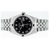 Image 2 : Rolex Mens Stainless Steel Black Roman Diamond & Sapphire Datejust Wristwatch 36