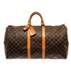 Image 1 : Louis Vuitton Brown Monogram Canvas Keepall 55 Travel Bag