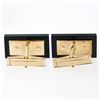 Image 3 : 14K Yellow Gold Rectangular Cut Black Onyx Florentine Finish Swivel Cuff Links