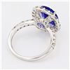 Image 3 : 4.77 ctw Tanzanite and 1.71 ctw Diamond 18K White Gold Ring