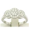 Image 1 : 14k White Gold F VS2 1.25 ctw Triple Cluster Round Brilliant Diamond Band Ring