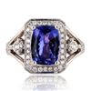 Image 1 : 2.73 ctw Tanzanite and 0.57 ctw Diamond 14K White Gold Ring