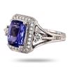 Image 2 : 2.73 ctw Tanzanite and 0.57 ctw Diamond 14K White Gold Ring