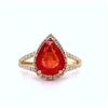 Image 1 : 2.48 ctw Reddish Orange Sapphire and 0.45 ctw Diamond 18K Yellow Gold Ring