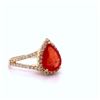 Image 2 : 2.48 ctw Reddish Orange Sapphire and 0.45 ctw Diamond 18K Yellow Gold Ring