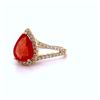 Image 3 : 2.48 ctw Reddish Orange Sapphire and 0.45 ctw Diamond 18K Yellow Gold Ring