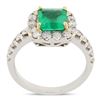 Image 1 : 1.30 ctw Emerald and 0.72 ctw Diamond 18K White Gold Ring