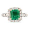 Image 2 : 1.30 ctw Emerald and 0.72 ctw Diamond 18K White Gold Ring