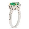 Image 3 : 1.30 ctw Emerald and 0.72 ctw Diamond 18K White Gold Ring